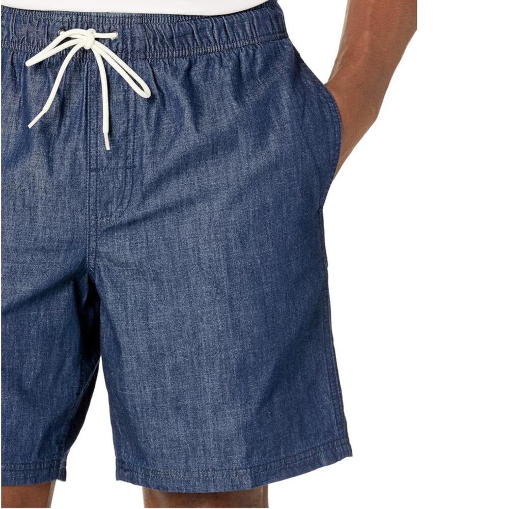 Amazon Essentials Mens Lg 8" Inseam Blue Relaxed-Fit Drawstring Walk Shorts NEW